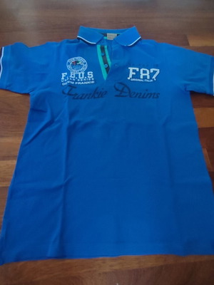 Frankie Denim Polo Shirt Medium like new, blue