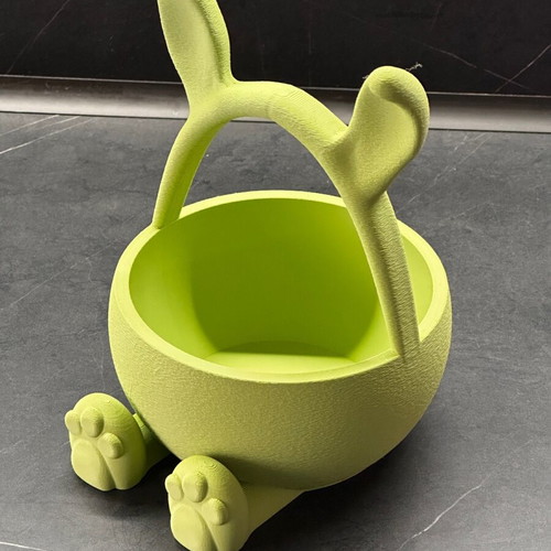 Easter basket bowl shaped like a bunny new in lilac pink green