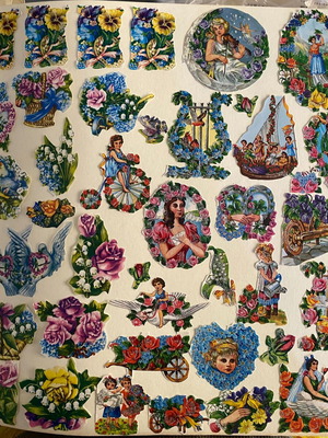 Large Vintage Die-cut Paper Scrap Collection, 30+ pieces, 1980