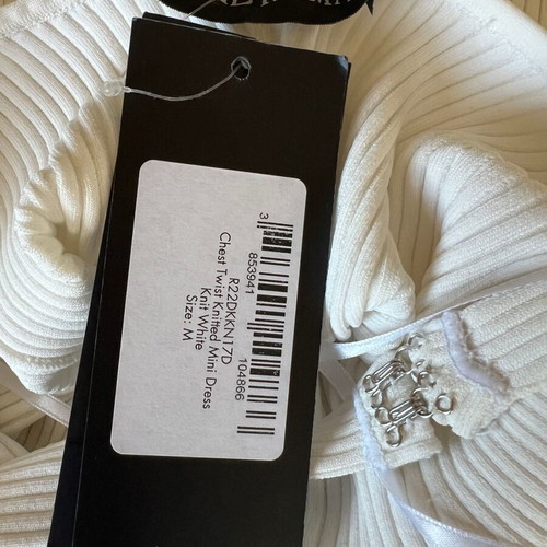 David Koma Chest Twist Knitted Mini Dress white size M new with tags