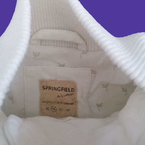 White Springfield denim jacket used, soft and warm, sizes S-M