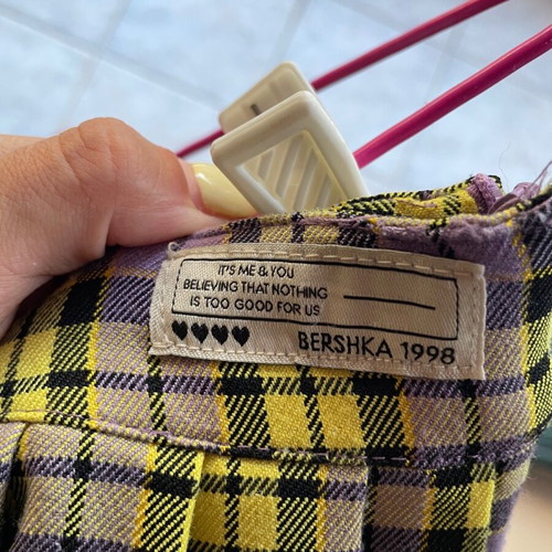 checkered mini skirt