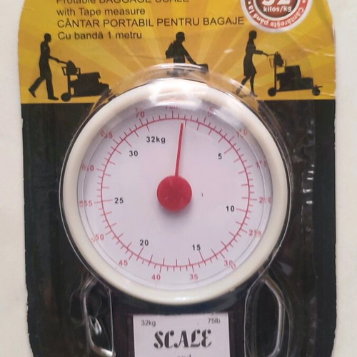Portable analog baggage scale new, white