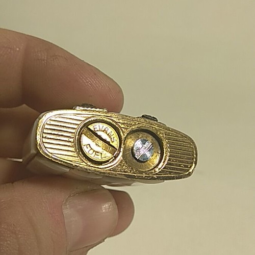 Evans vintage lighter refurbished 1950s with mother of pearl and glass rhinestones