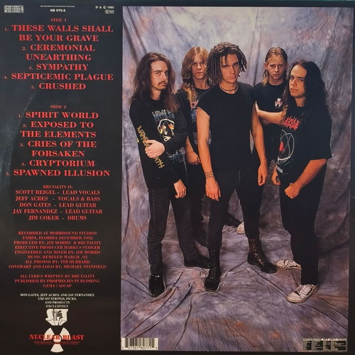 Brutality Screams of Anguish vinyl record, yellow translucent, 1993 edition