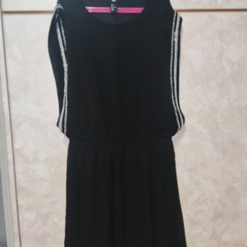 H&M dress used with sewn beads, black, size 36-M
