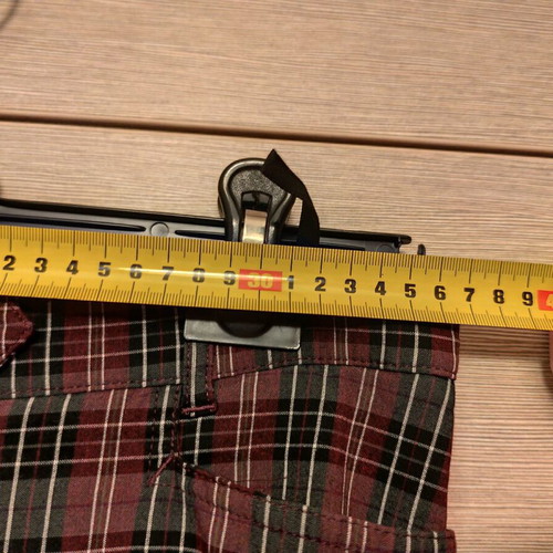 Checked pants used, size M, black and red