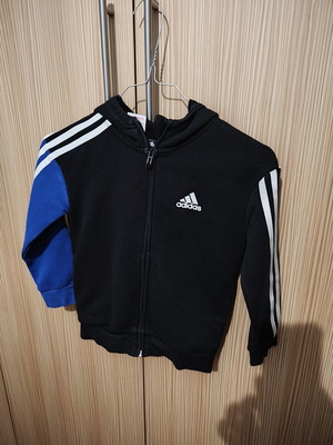 Adidas Performance kids jacket used, age 5-6, black and blue