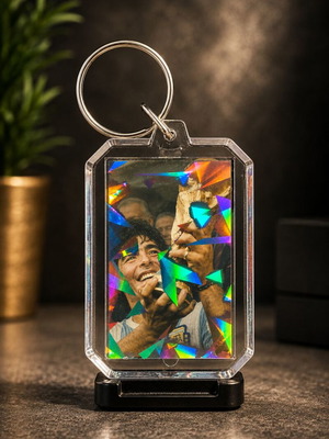 Ακρυλικό διπλής όψης μπρελόκ Football Legends με holographic foil