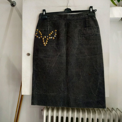 Vintage black denim skirt used, size M