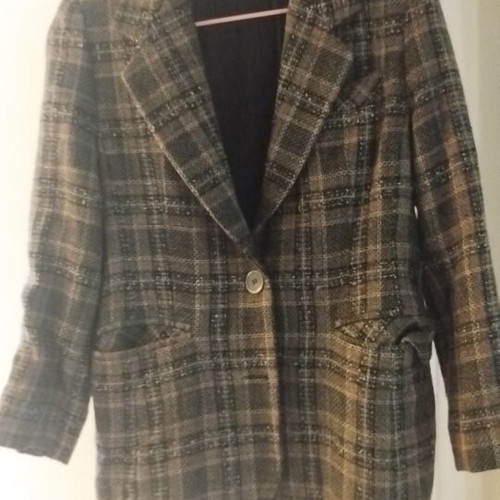 Perla checked blazer size 46 black red white
