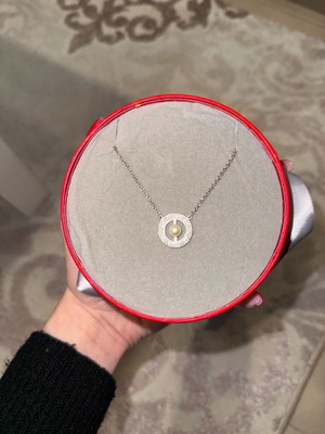 Silver necklace Agatha Paris new with pearl and gem accents