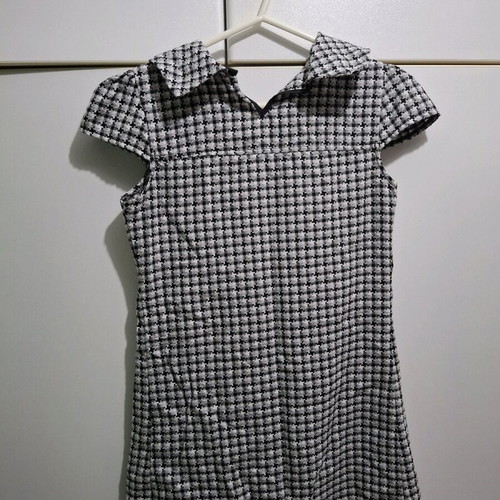 Women's black and white dress with collar, new, size S