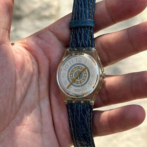 Swatch DELAVE GK145 vintage wristwatch 34mm, denim design