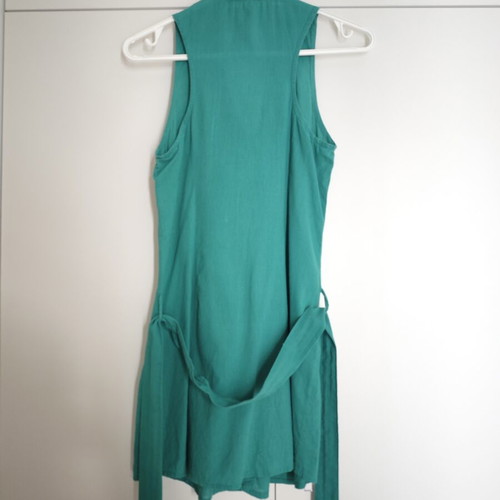 Pink Woman sleeveless long shirt, green turquoise, size S