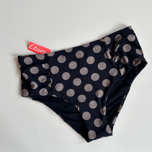 Etam swim bottom new with high waist and polka dots, size 38