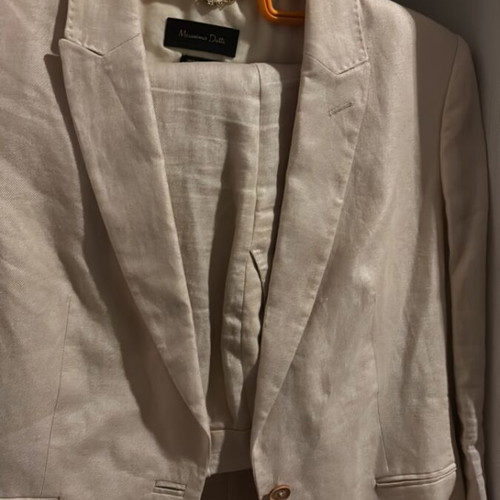 Linen women's suit Massimo Dutti used, beige, cotton lining