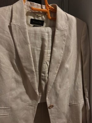 Linen women's suit Massimo Dutti used, beige, cotton lining