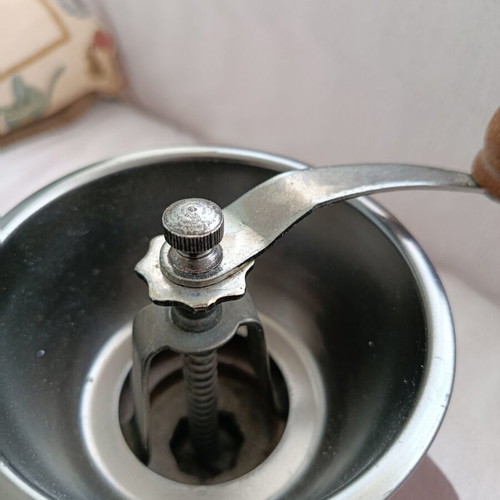 Coffee grinder used, vintage manual
