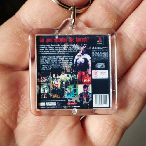 Resident Evil 2 PS1 keychain new acrylic