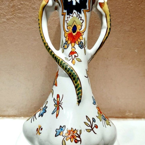 Collectible Faience Rouen Vase 19th Century used