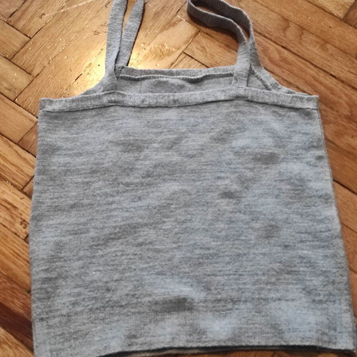 Phard knitted tank top with glitter letters, like new, gray