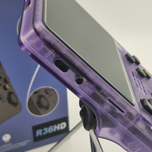 Retro Game Console R36S HD Black Purple new, 64GB TF card included