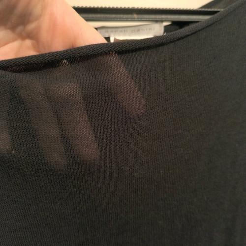 Black long-sleeve blouse with side slit like new