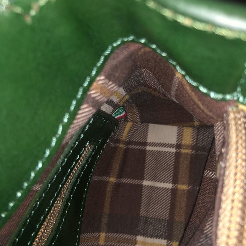 I Fratelli shoulder bag green leather like new with 2 compartments