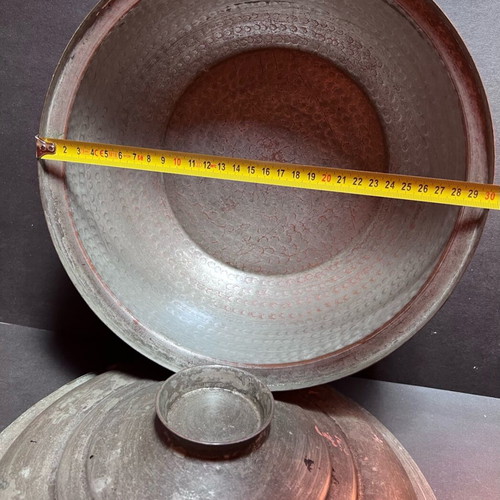Large Copper Pot used, vintage bakiri 30 cm
