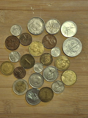 Coins from foreign countries used