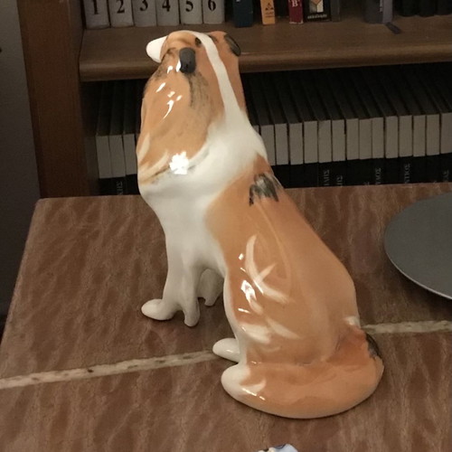 Lomonosov porcelain figurine colley dog used