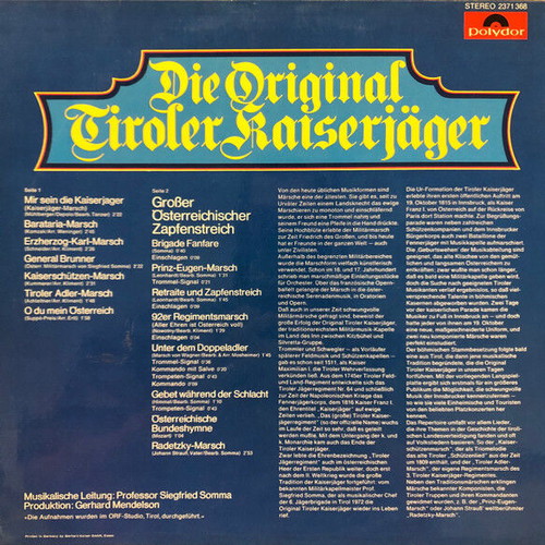 Die Original Tiroler Kaiserjäger record used, classical