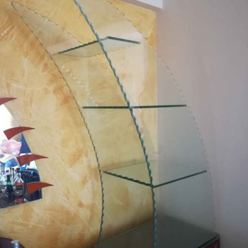 Glass Bar Moon Shape Like New