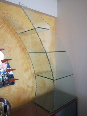 Glass Bar Moon Shape Like New