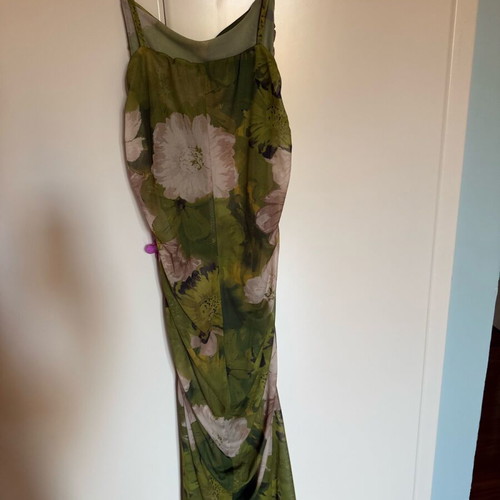 Zara fitted dress like new, beige and green