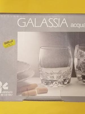 Galassia Water Glasses Fidenza Vetraria set of 6 new