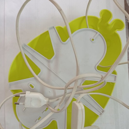 Children's wall lights used, set of 2, plastic light green with ladybug design