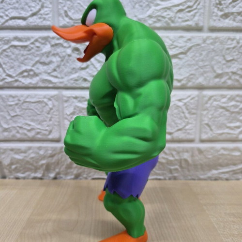Daffy Duck figure in Hulk style new, 3D printed