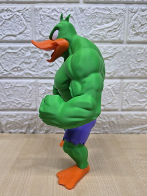Daffy Duck figure in Hulk style new, 3D printed