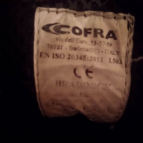 Cofra Braddock safety shoes used, size 40, black