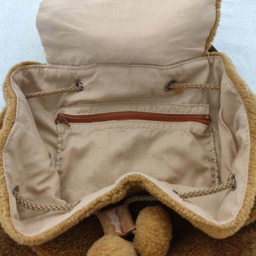 Winnie furry backpack used, brown, Disney, backpack, 30x25cm