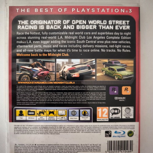 Midnight Club: Los Angeles Complete Edition PS3 game
