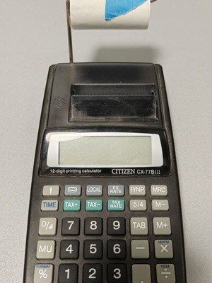 Електронен калкулатор Citizen CX-77BIII с хартия като нов