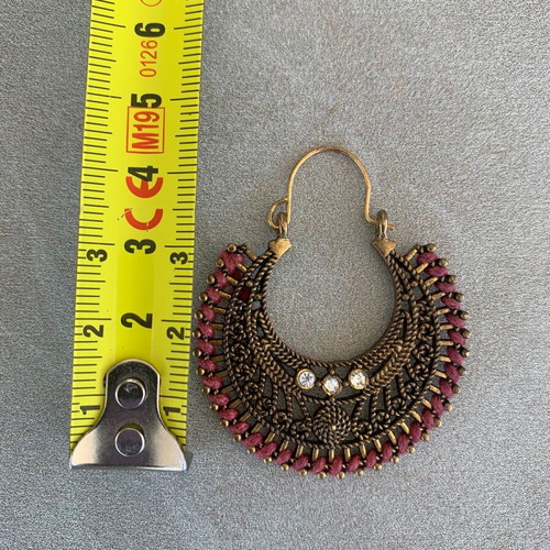 Hoop earrings with lace design like new