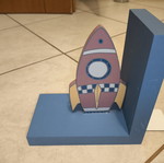 Melinera wooden children's bookends rocket pair used