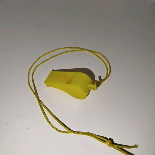 Whistle with pea and lanyard new, green or yellow