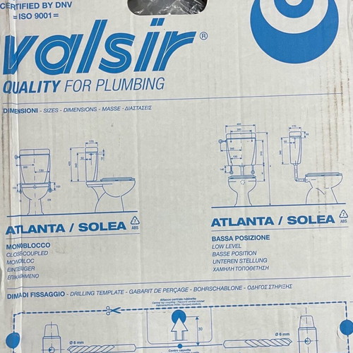 Valsir Solea toilet cistern new