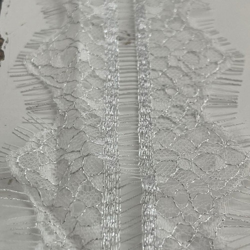 White lace with metallic fiber new