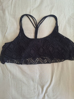 Black Crochet Bikini Top Size M used, boho style